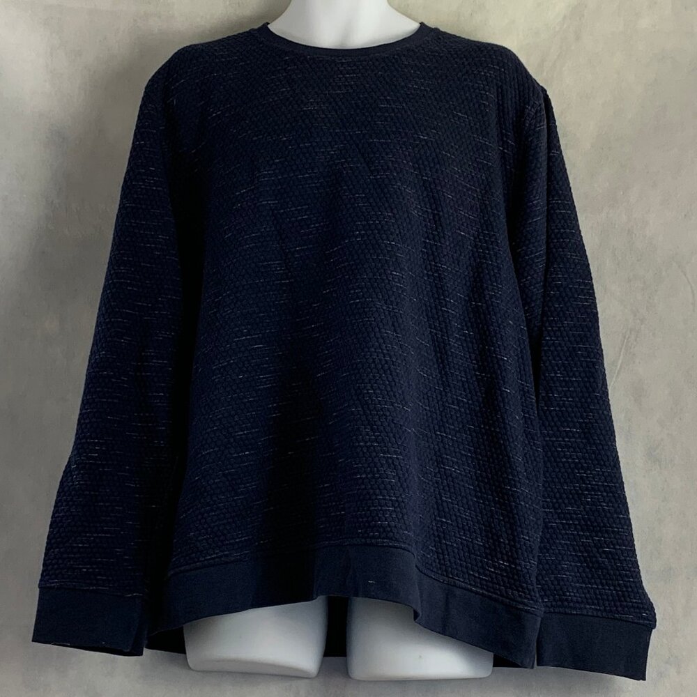Alfani Men's Long-Sleeve Crew Neck Pullover Sweatshirt, Navy Blue Heather, XXL